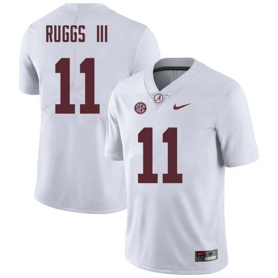 NCAA Men's Alabama Crimson Tide #11 Henry Ruggs III Stitched College Nike Authentic White Football Jersey DB17P84WT
